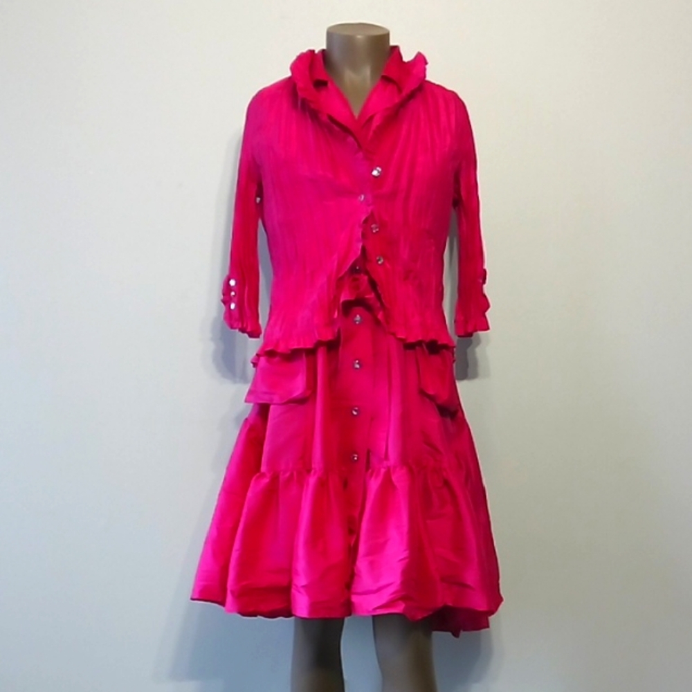 Elegant Chic 2pc Pink Ruffled Dress by Jerry T
